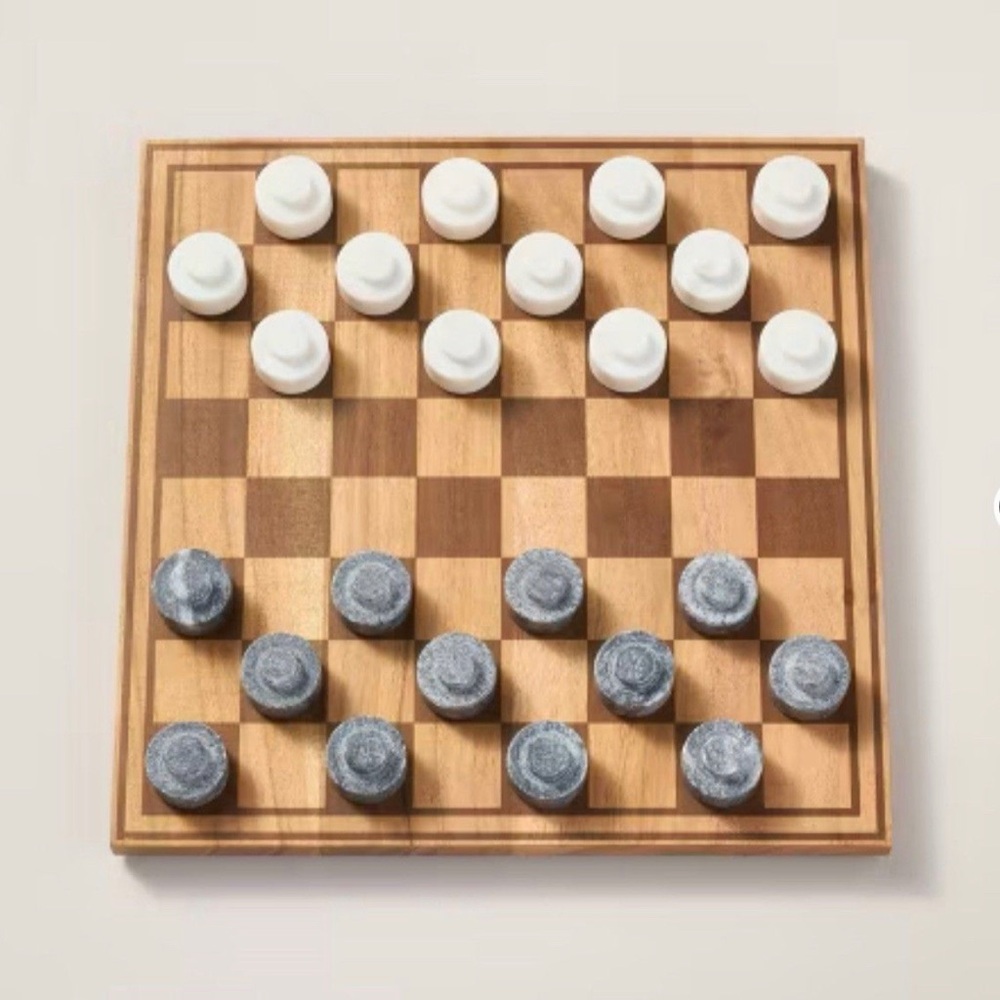 Wood & Marble Checkers Board Game Hearth & Hand with Magnolia
